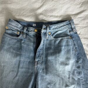 J. Crew Light Blue Denim Jeans with Gold Details